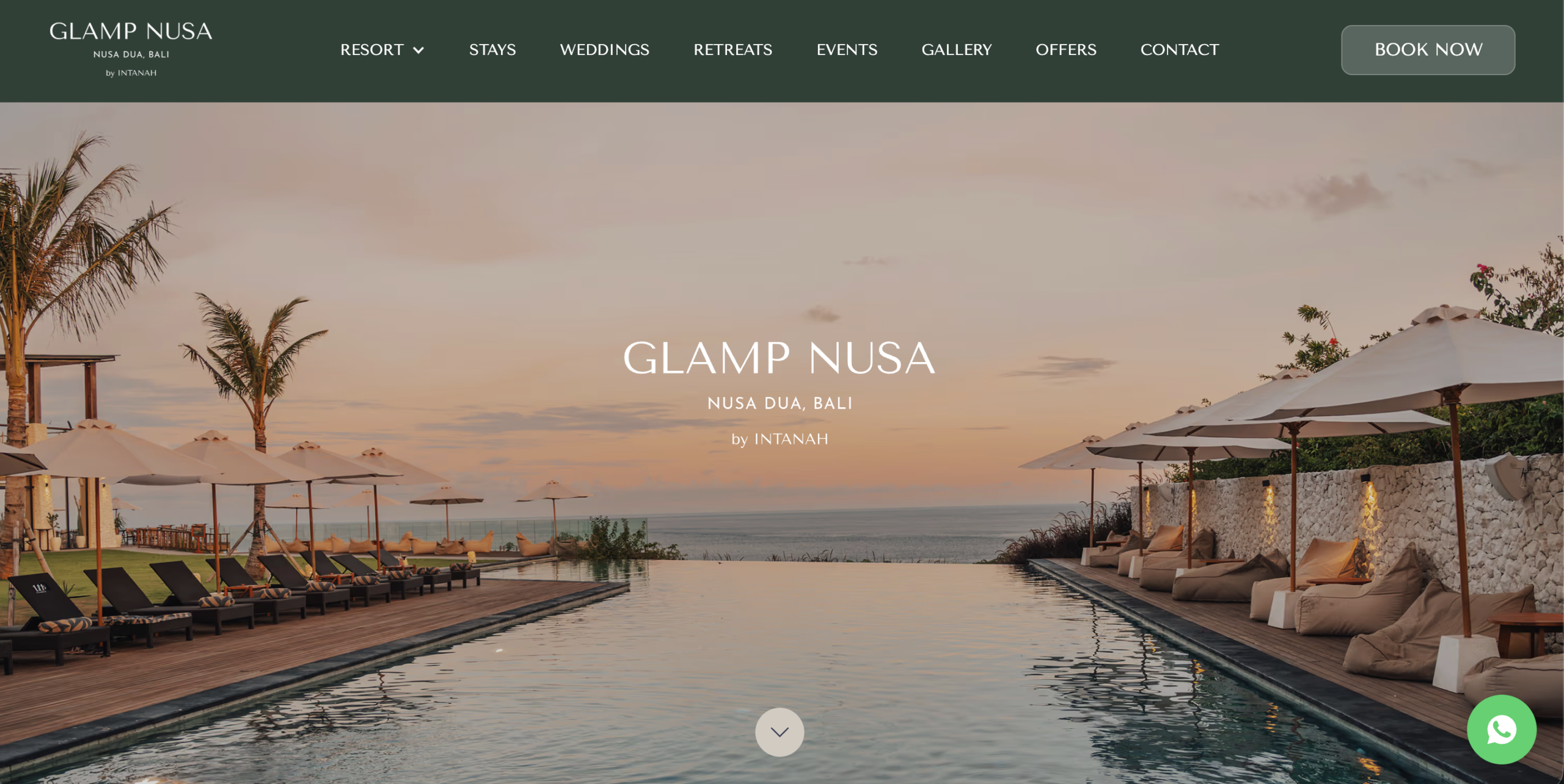 Glamp Nusa website designed and developed by Mr Content Asia